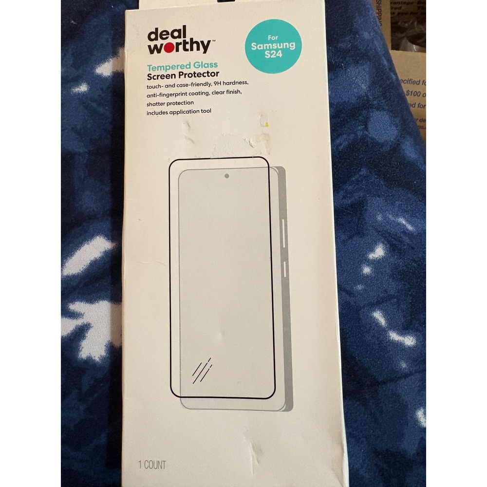 Deal Worthy Samsung Galaxy S24 Tempered Glass Screen Protector 9H Hardness Clear